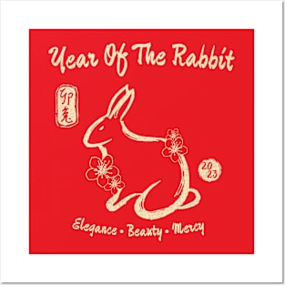 Chinese Zodiac Rabbit New Year 2023 Posters and Art